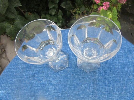Image 1 of 2 copas de vino antiguas Val St Lambert VSL Royal 172 - altura 17,2 cm