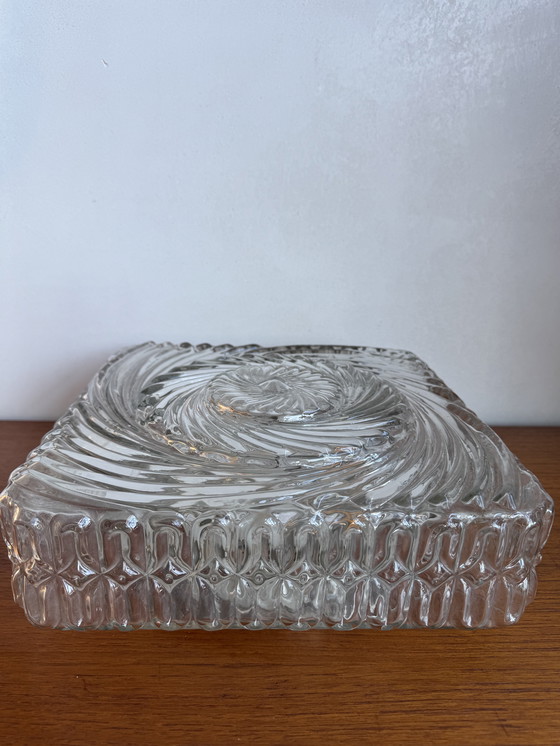 Image 1 of Lampada da soffitto/parete in vetro Wila vintage: eleganza Art Déco vorticosa