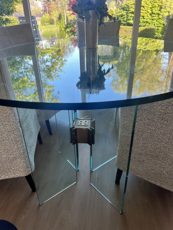 Image 1 of Ghyczy Glazen eettafel, ovaal. Merk Ghyczy