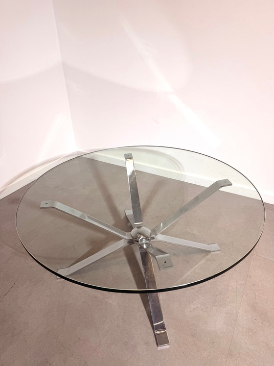Vintage Modernist Chrome Glass Coffee Table (photo 3 of 5)