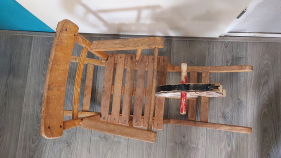 Image 1 of Caballito mecedora de madera antiguo
