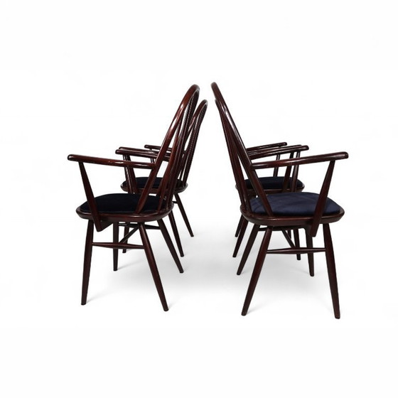 Image 1 of Set of 4 Windsor chairs, mahogany, 1960