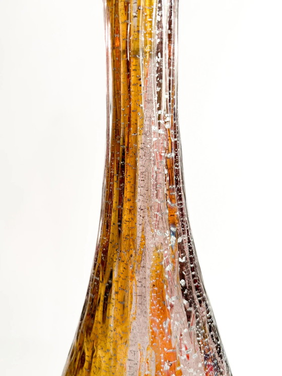Bottiglia in vetro di Murano multicolore anni '80 con foglia d'argento – Oggetti decorativi (photo 9 of 12)