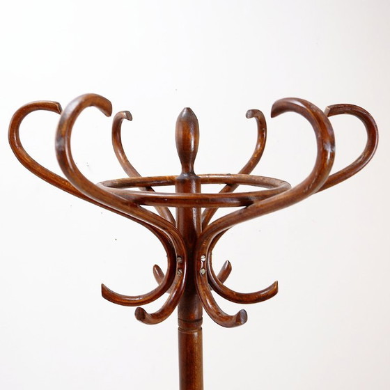 Image 1 of Appendiabiti a pappagallo in legno curvato vintage - stile Thonet