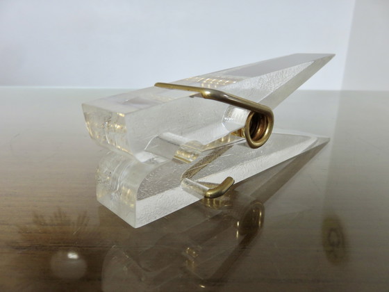 Image 1 of Lucite wasknijper, XXL, posthouder, fotohouder, jaren 70