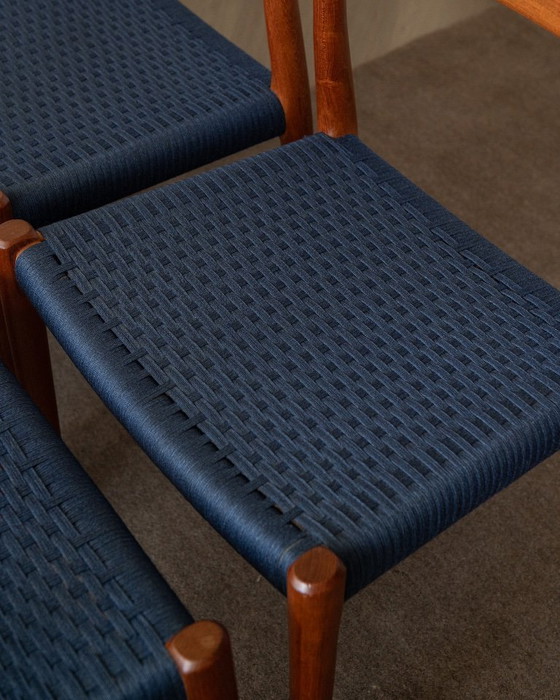 Image 1 of Danish Modern Teak Dining Chairs Model 77 by Niels Otto Møller for J.L. Møllers Møbelfabrik, Denmark, 1960s, Set of 6