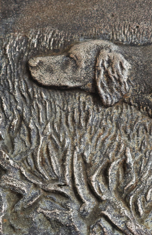 hunting dog Cast iron decorative wall plaque