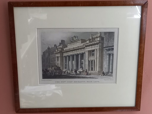 LONDON BANK Exchange Antique Print