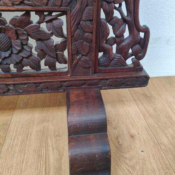 Image 1 of Paravent de cheminée ancien asiatique en bois, paravent décoratif
