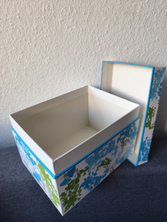 Image 1 of 📦 Elegant storage box set from Semikolon - "Ginkgo turquoise" series - 5 pieces