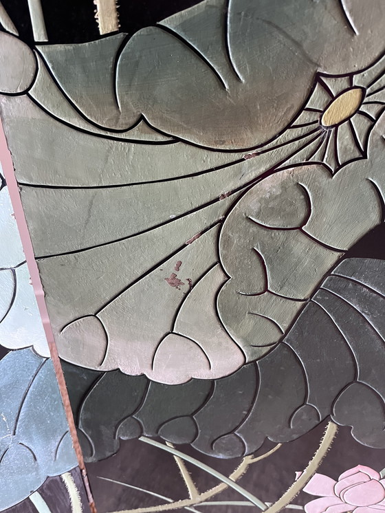 Image 1 of Paravent japonais-chinois ancien peint à la main