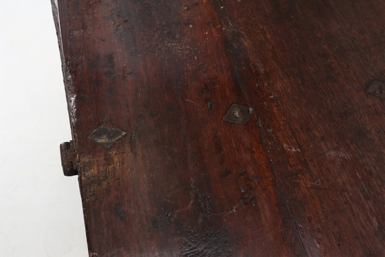 Image 1 of Large 18th Century Carved Oak Chest Linen Trunk, France