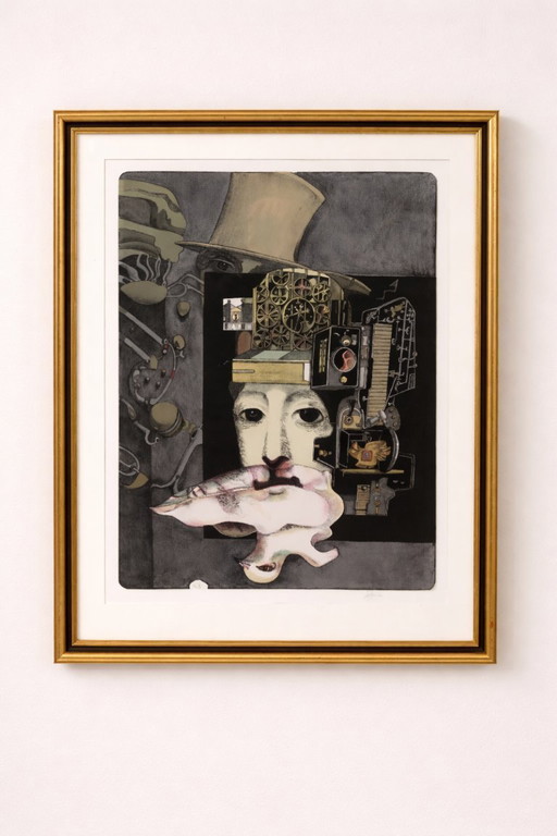 Litografia firmata, Josef Liesler, 1995, Cecoslovacchia