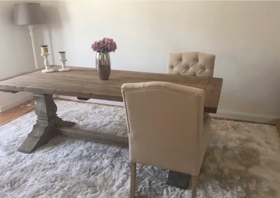 Image 1 of Kloostertafel, massief eikenhout