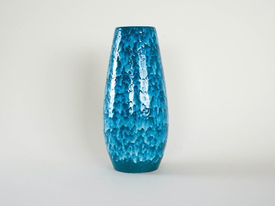 Image 1 of Blue ceramic vase, German design, 1960s, made in Germany