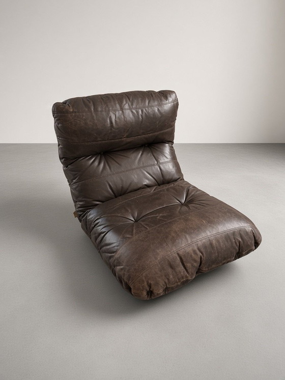 Sessel Ligne Roset Marsala braunes Leder, Plexiglas (Foto 2 von 6)