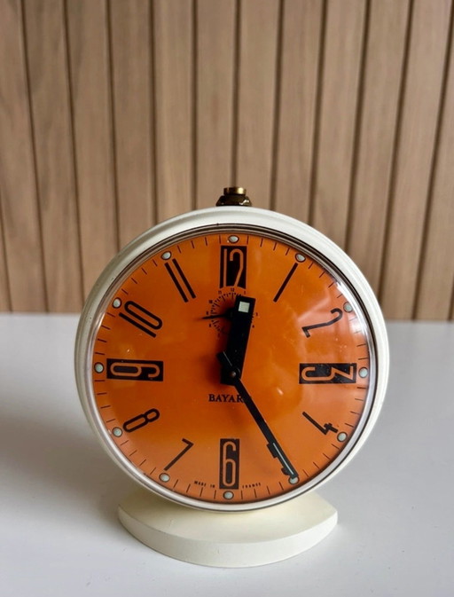 Vintage Bayard alarm clock – orange dial – France
