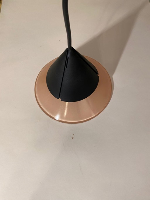 Lucitalia West pink ceiling lamp. Vintage Murano glass, 1983.