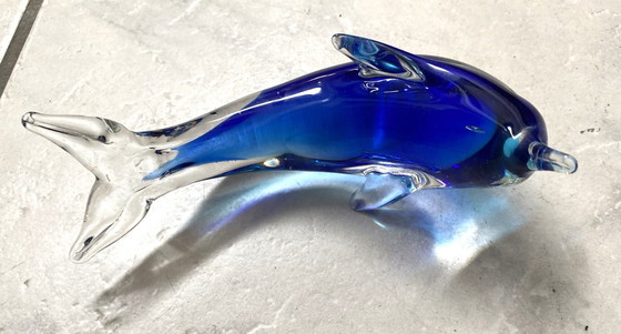 Image 1 of Delfino di vetro blu