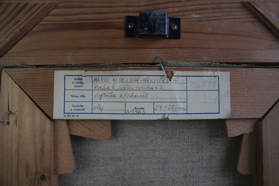 Image 1 of Handgemaltes Gemälde, Öl auf Leinwand, Signiert, Tschechoslowakei, 1963