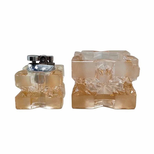 1970s Stunning Smoking Set By Antonio Imperatore in Murano Glass. Made in Italy