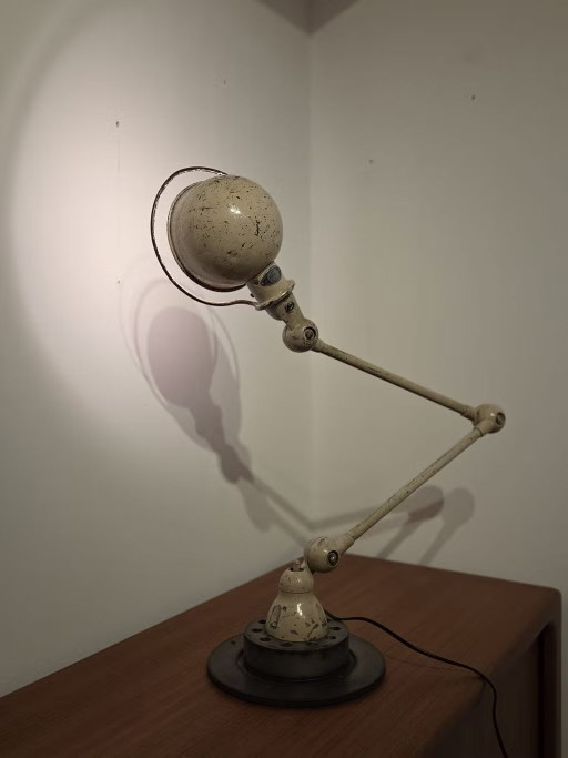 Jean-Louis Domecq, Beige industrielle Jieldé Lampe, 1950er Jahre