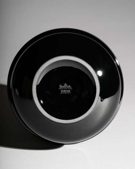 Image 1 of Black Porcelain Vase Duo Wolf Karnagel & Sami Wirkkala for Rosenthal, 80s–90s