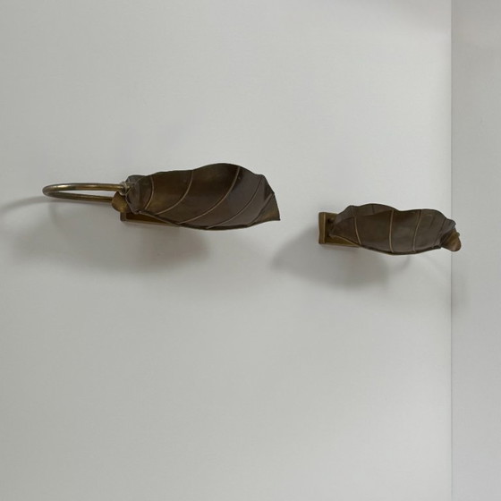 Image 1 of Coppia di applique vintage, ottone patinato, Francia, 1970