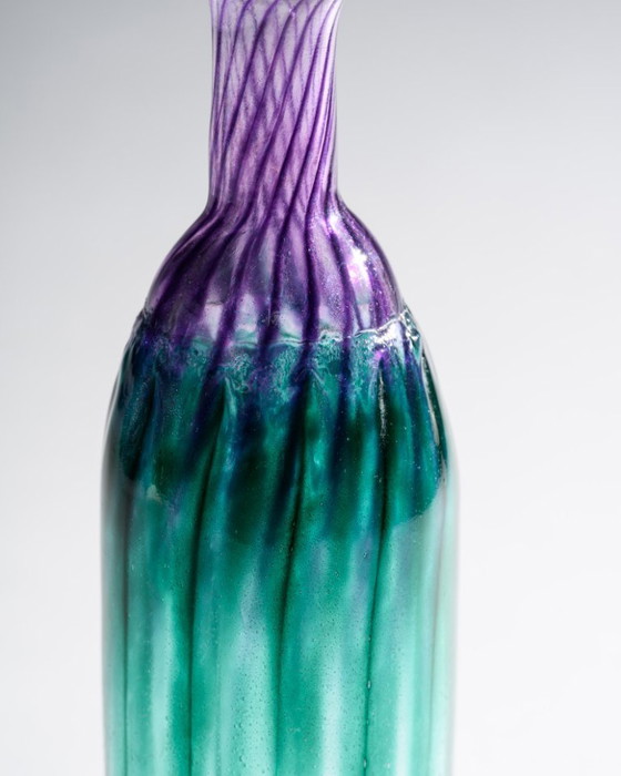 Image 1 of Curated Studio Art Glass Duo German Exhibition Pieces Signed by Artisans 80s-90s
