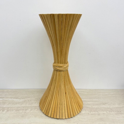 Rattan column, sand-colored