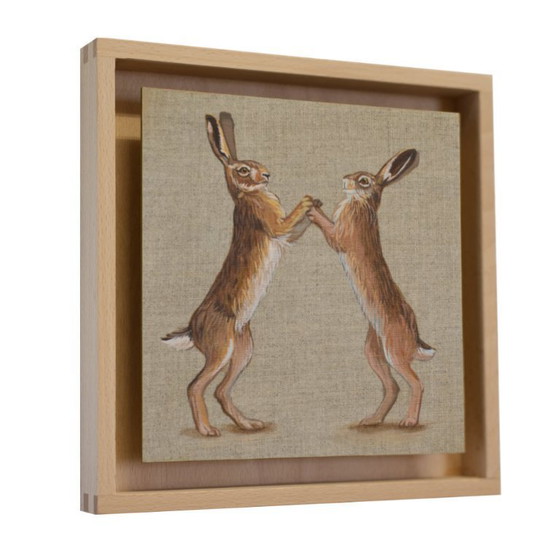 Image 1 of Brown Hare, Contemporary Painting in Miniature in a Object Frame, Sandra Kolondam