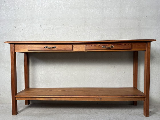 Image 1 of XL Wall Table or Console - Pitchpine