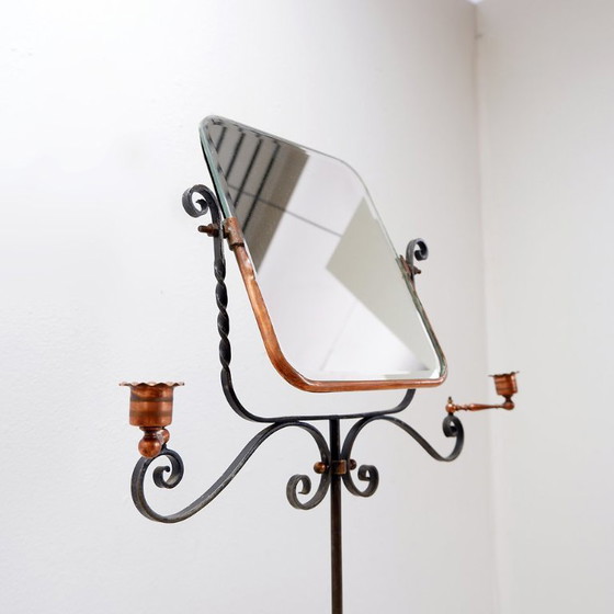 Image 1 of French barber's mirror from the 1930s