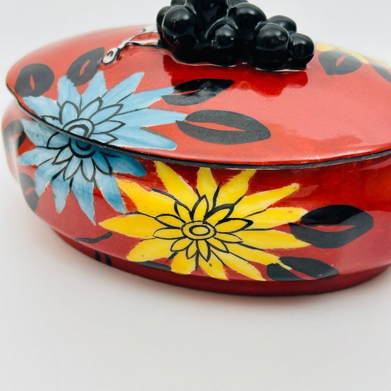 Image 1 of Art Deco collectible porcelain box by Aladin France model R12, rare 1920-30 handpainted box