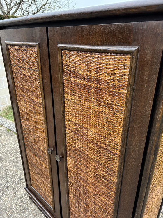 Image 1 of Vintage rotan kledingkast