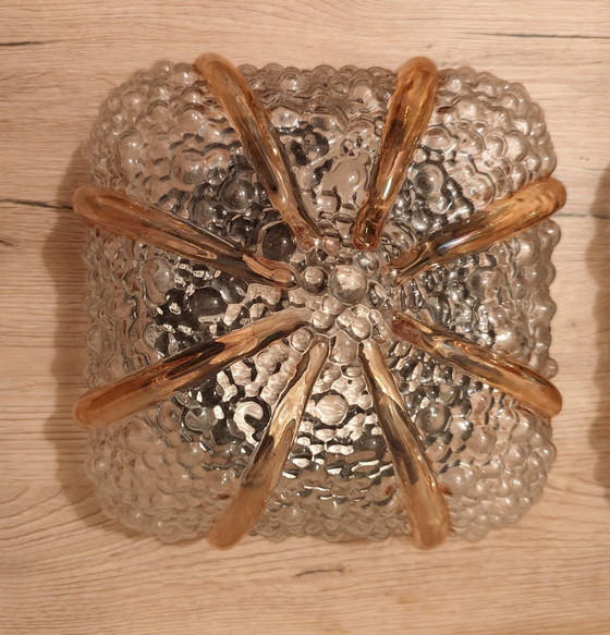 Image 1 of RARE! Sculptural pair of Mid-Century Studio Glass Lamps – Space Age 1960s/70s