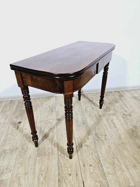 Antieke Kaarttafel in Mahonie, 19e eeuw – Bijzettafels (photo 4 of 19)