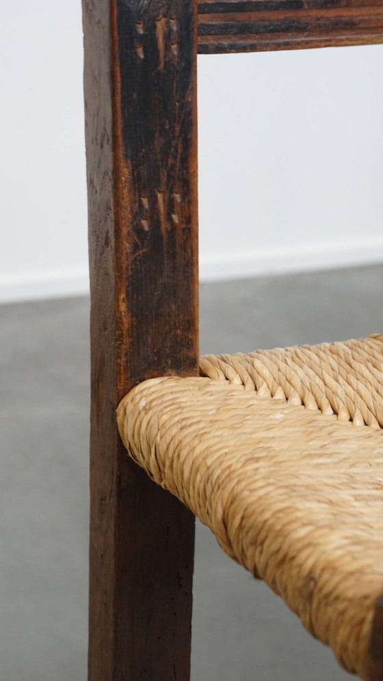 Image 1 of 4 x Antiker spanischer Bauernstuhl mit Korbsitz