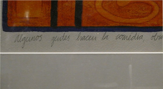 Image 1 of Clemens Briels Serigrafía en hermoso marco - Algunas Gentes Hacen la Comedia, Otros No