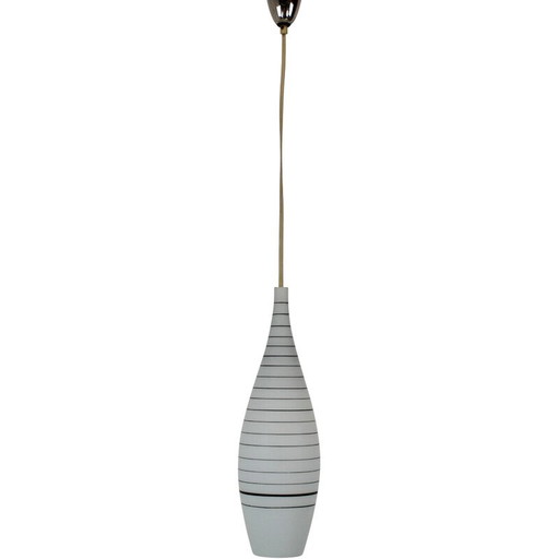 Vintage glass pendant lamp, Czechoslovakia 1970s
