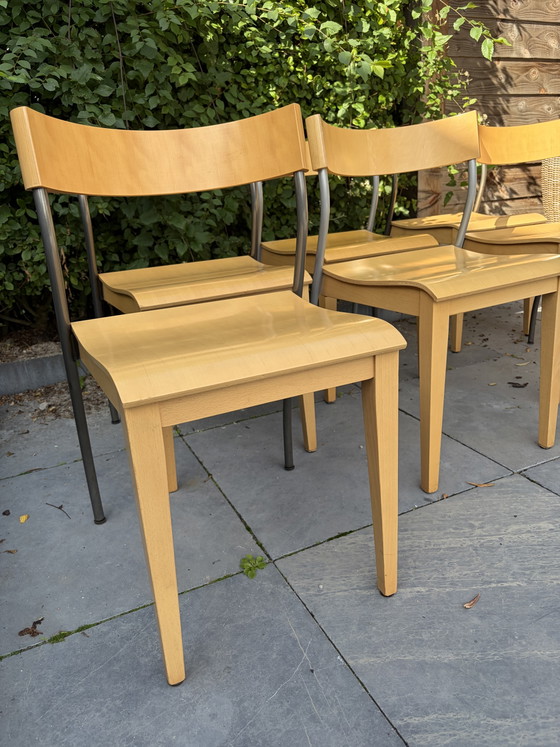 6 Vintage IKEA Nordisk Tina Christensen chairs from the 90s – Dining chairs, Metal, Wood (photo 7 of 8)