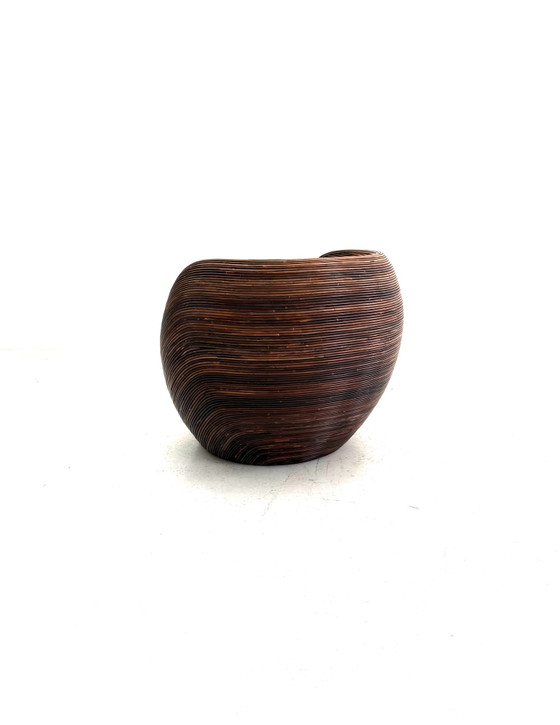 Poltrone vintage in rattan a matita, Gabrielle Crespi ‘80 – Legno, Pelle (photo 7 of 9)