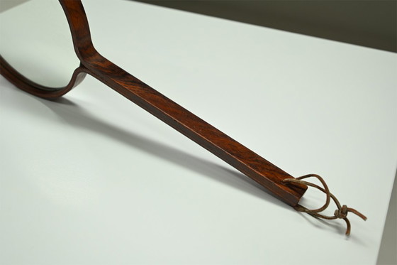 Image 1 of Palissander handspiegel van Hans-Agne Jakobsson gemaakt in Markaryd, Zweden in de jaren 50.