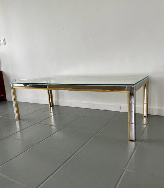 Image 1 of Romeo Rega coffee table in chrome and gold, Italy, 1970s