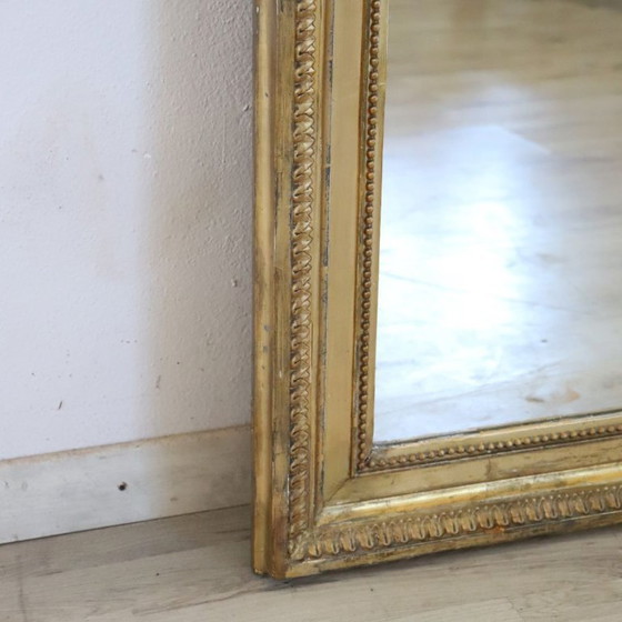 Image 1 of Large Antique Wall Mirror in Gilded Wood, Italy 19th Century