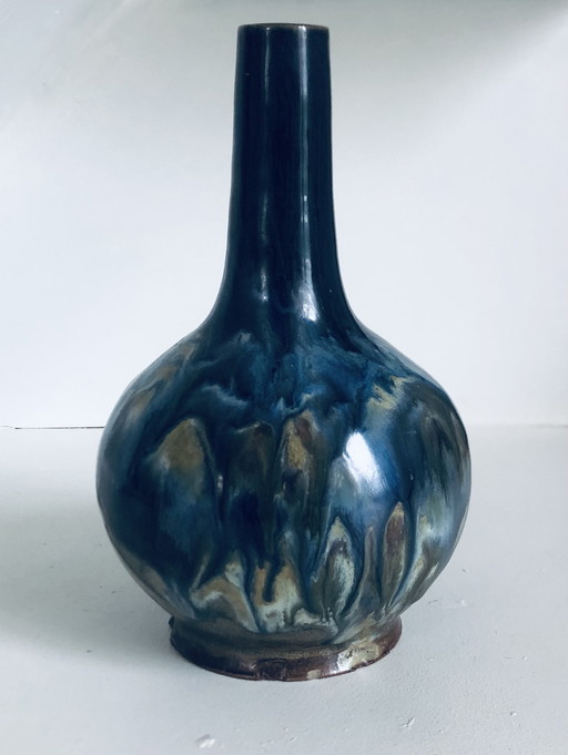 Art Deco Labrec flamed stoneware vase