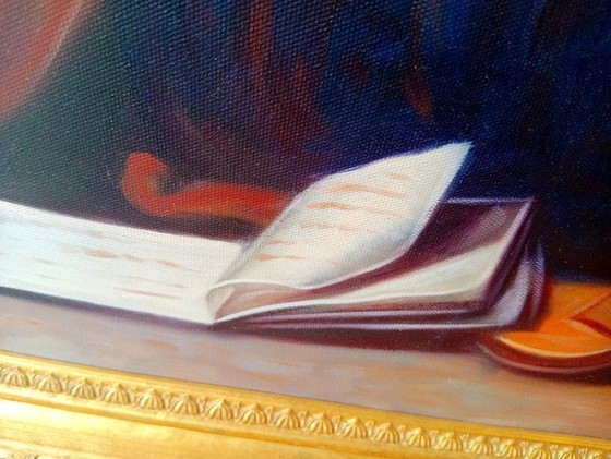 Image 1 of Pair of museum-quality oil paintings on canvas, classical reproductions