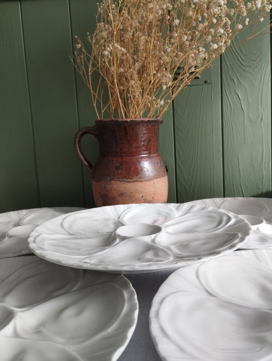 Image 1 of Lot de 6 assiettes à huitres en porcelaine de Pillivuyt