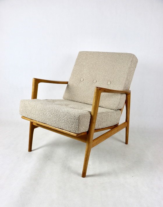 Image 1 of Sillón de roble Stefan beige polaco, década de 1970