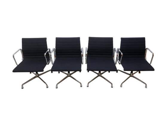 4x Vitra EA 108 chairs, black hopsak – Swivel chairs, Metal (photo 4 of 12)